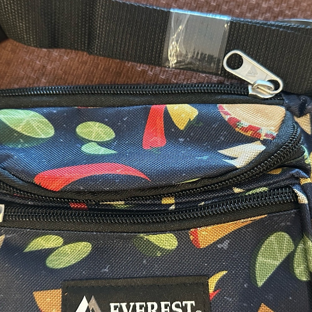 NWT Everest Navy Blue taco Patterned Belt Bag Fanny Pack Waist Bag - Picture 9 of 12